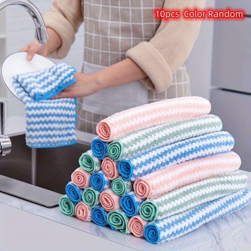 Lot de 10 torchons de cuisine en microfibre