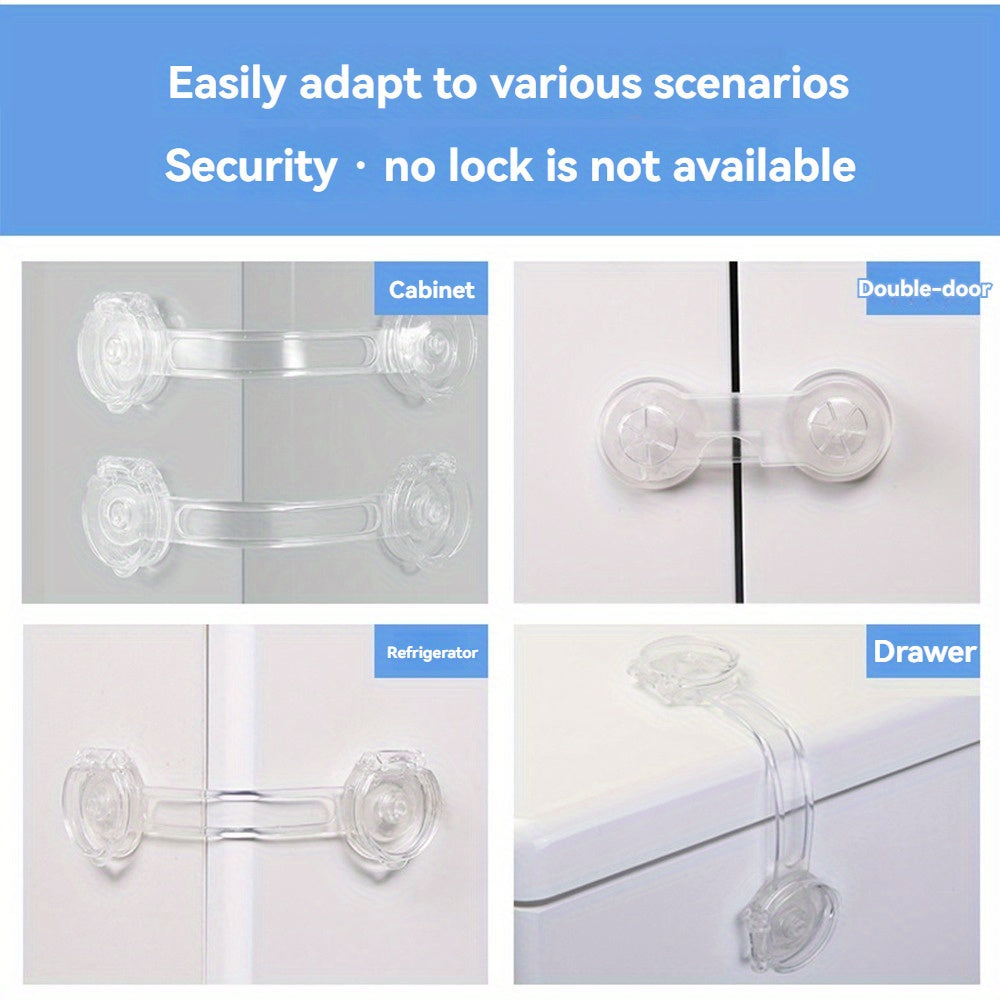 5pcs Youngsters Safety Drawer Locks - Multi-Use Strap Latches for Cabinets, Fridges & Toilets