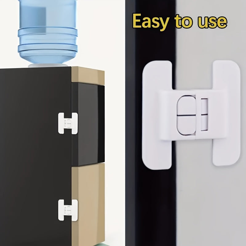 5 Sets-Effortless Self-Adhesive Safety Lock for Fridge, Drawers & Water Dispensers, No-Drill, Door Closer Feature, Use Without Electricity