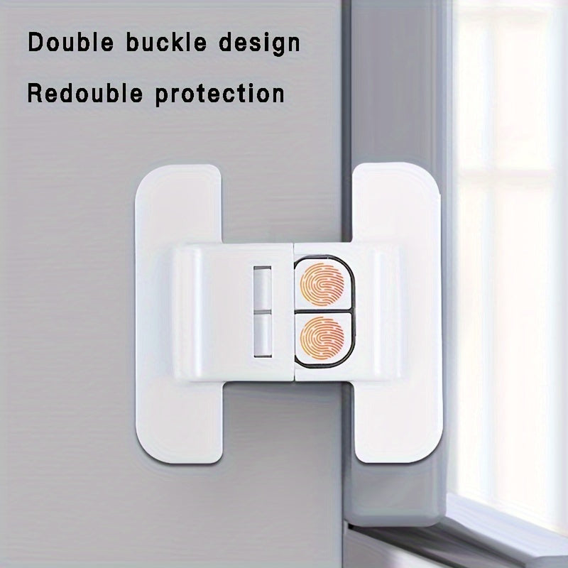 5 Sets-Effortless Self-Adhesive Safety Lock for Fridge, Drawers & Water Dispensers, No-Drill, Door Closer Feature, Use Without Electricity