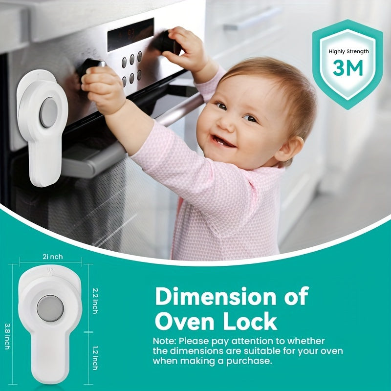 Oven Lock For Child Safety, Oven Door Lock, Heat-Resistant, Durable Oven For Kitchen (White)