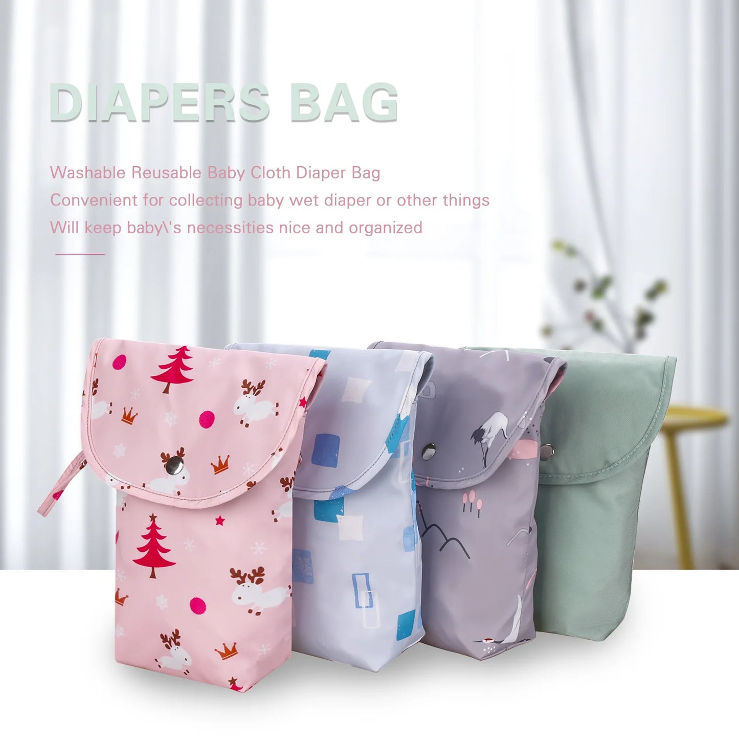 Baby Diaper Bag Organizer Reusable Waterproof Wet Dry Pack Mummy Storage Nappy Handbag Travel Outdoor  Stroller Carry Bag