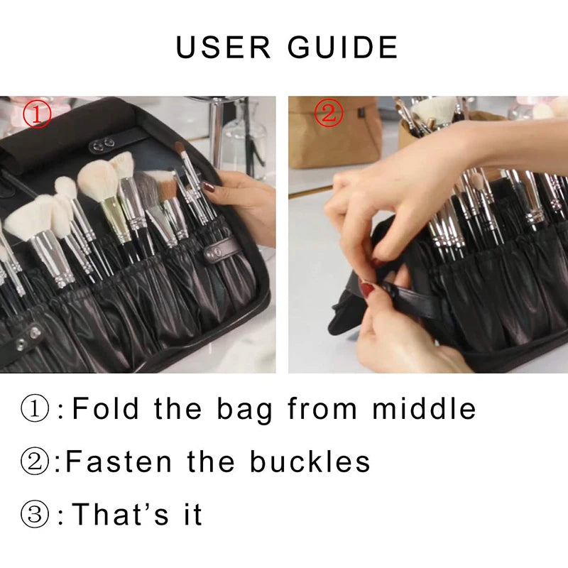 29 Holes Professional Fold Waterproof Women Makeup Brush Tools Bag Organizer Travel Powder Cosmetic Sets Toiletry Case Holder