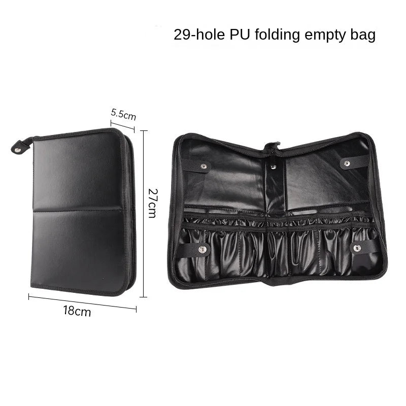 29 Holes Professional Fold Waterproof Women Makeup Brush Tools Bag Organizer Travel Powder Cosmetic Sets Toiletry Case Holder