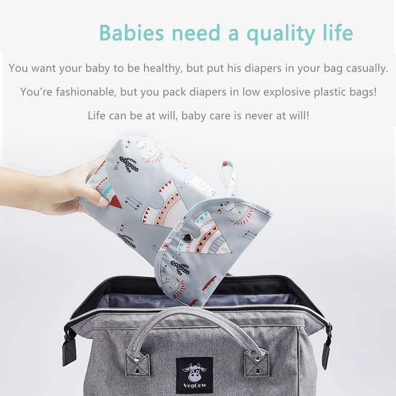 Baby Diaper Bag Organizer Reusable Waterproof Wet Dry Pack Mummy Storage Nappy Handbag Travel Outdoor  Stroller Carry Bag