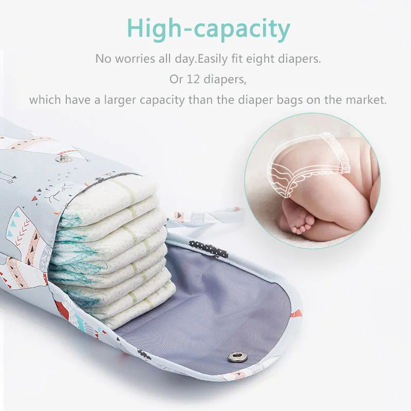 Baby Diaper Bag Organizer Reusable Waterproof Wet Dry Pack Mummy Storage Nappy Handbag Travel Outdoor  Stroller Carry Bag