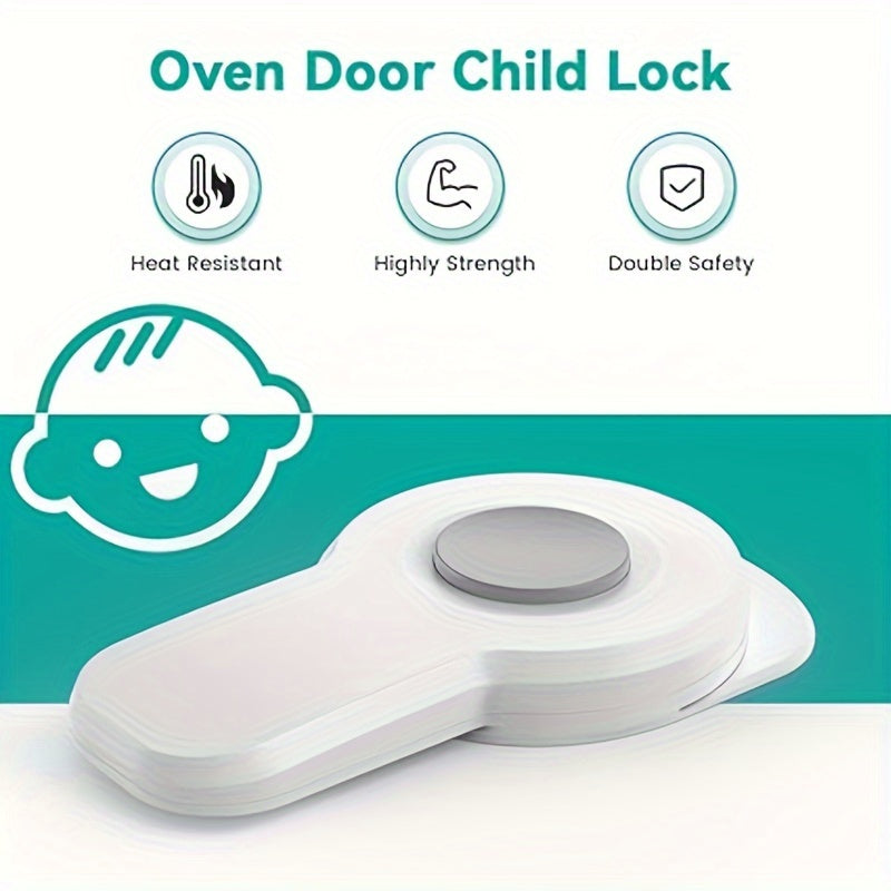 Oven Lock For Child Safety, Oven Door Lock, Heat-Resistant, Durable Oven For Kitchen (White)